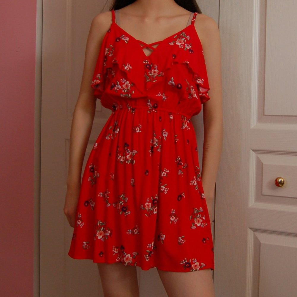 Charlotte Russe Poppy Red Floral Dress